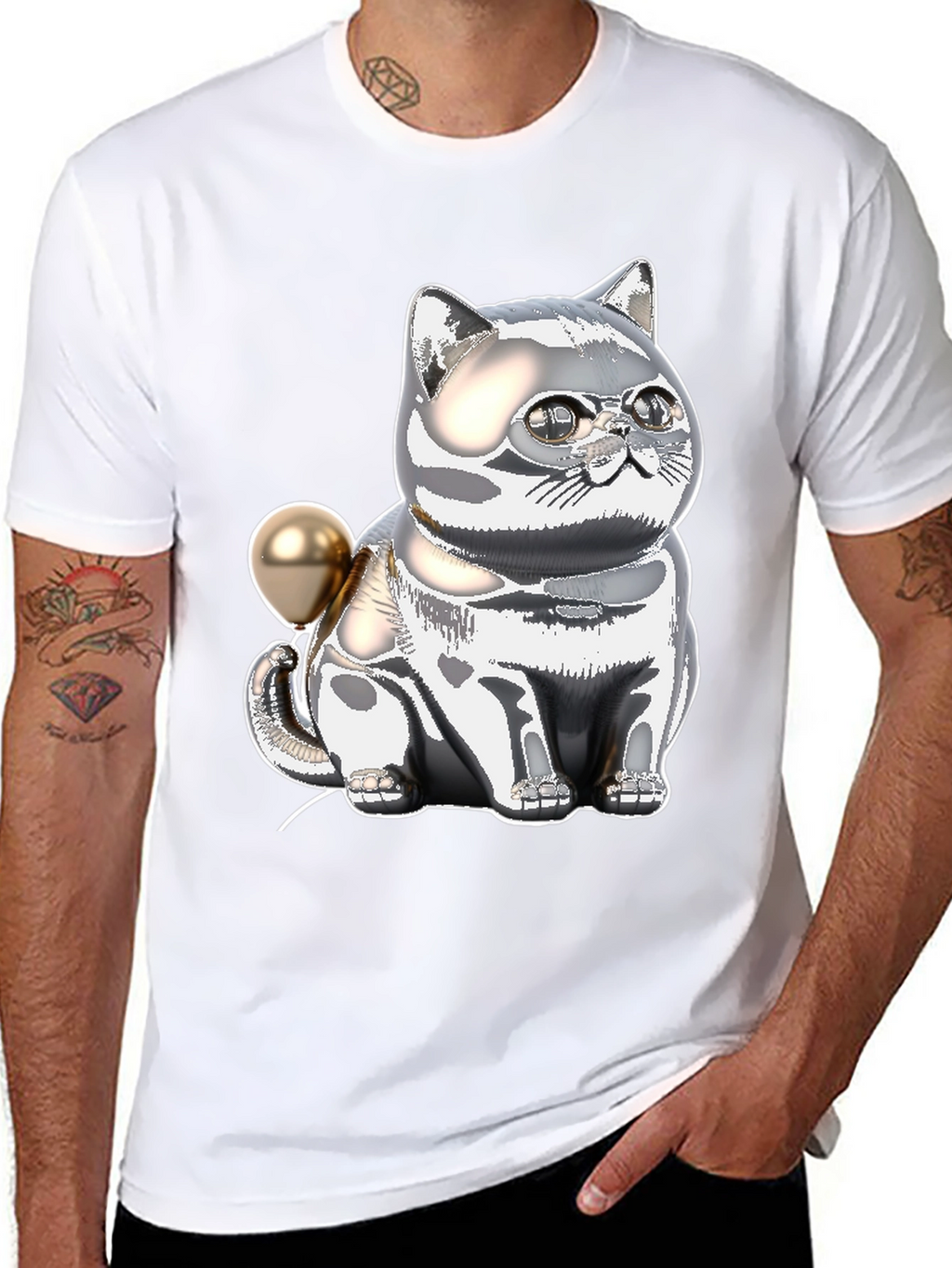 Chrome Cat Balloon T-Shirt