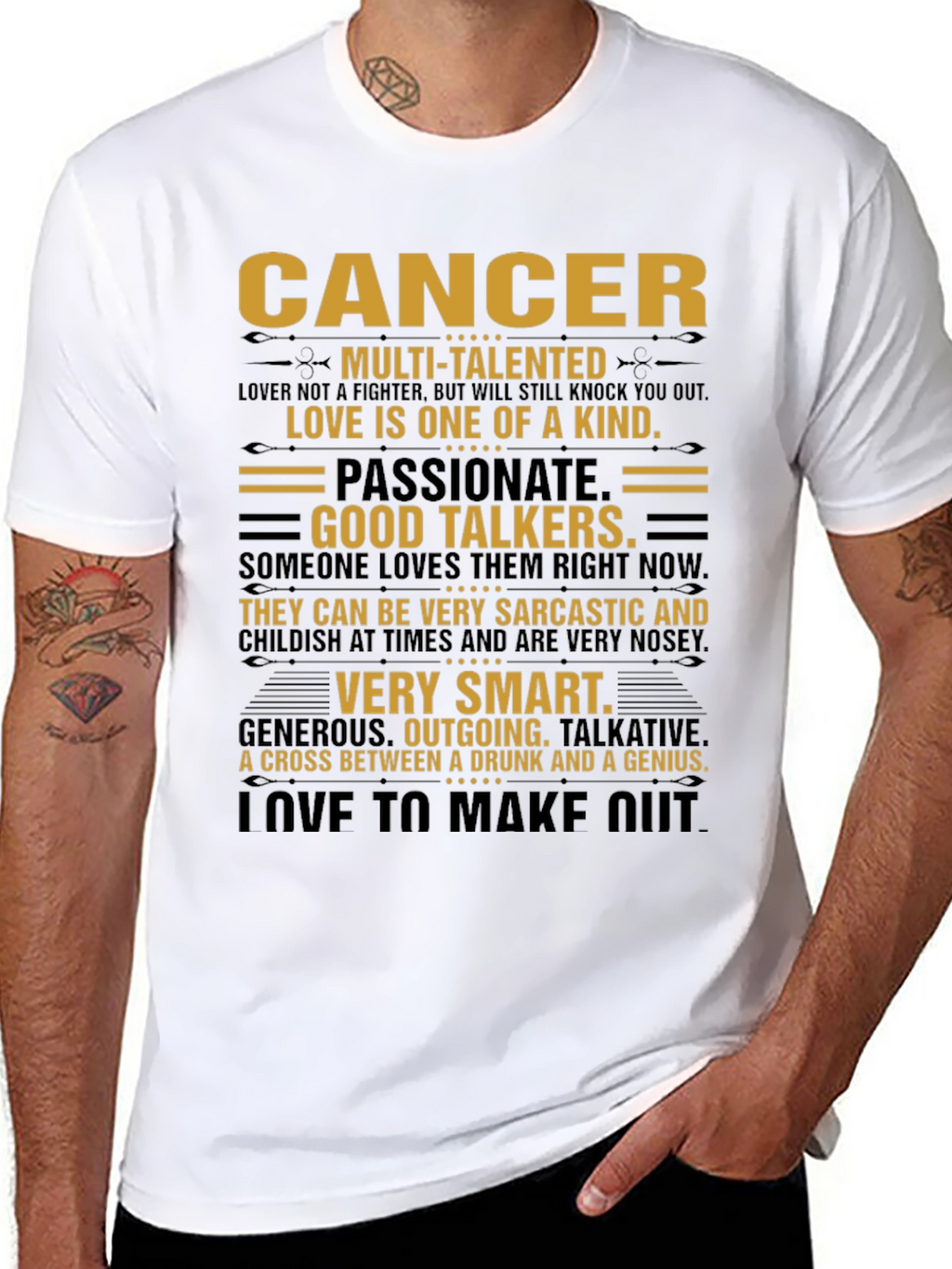 Cancer Zodiac Sign T-Shirt - Multi-Talented Passionate Smart