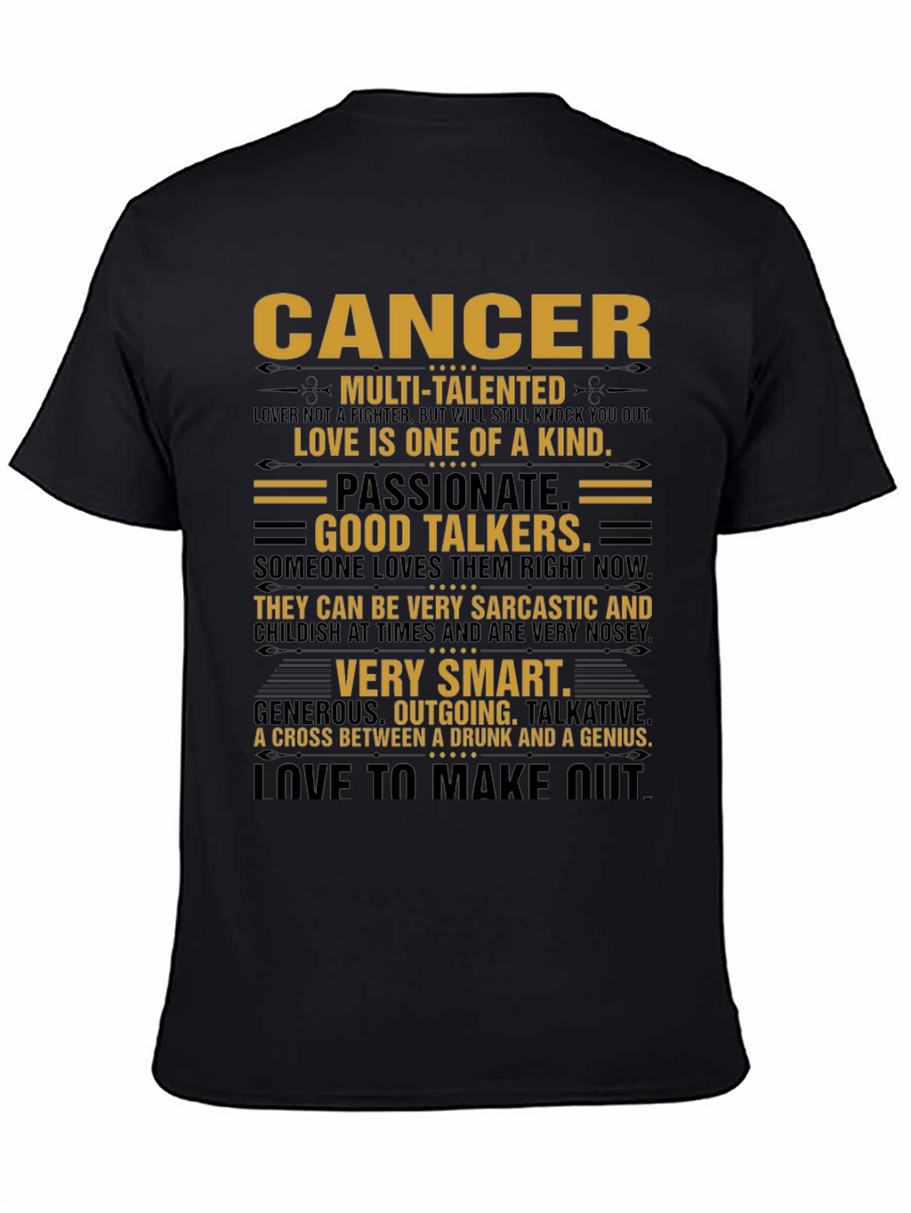 Cancer Zodiac Sign T-Shirt - Multi-Talented Passionate Smart