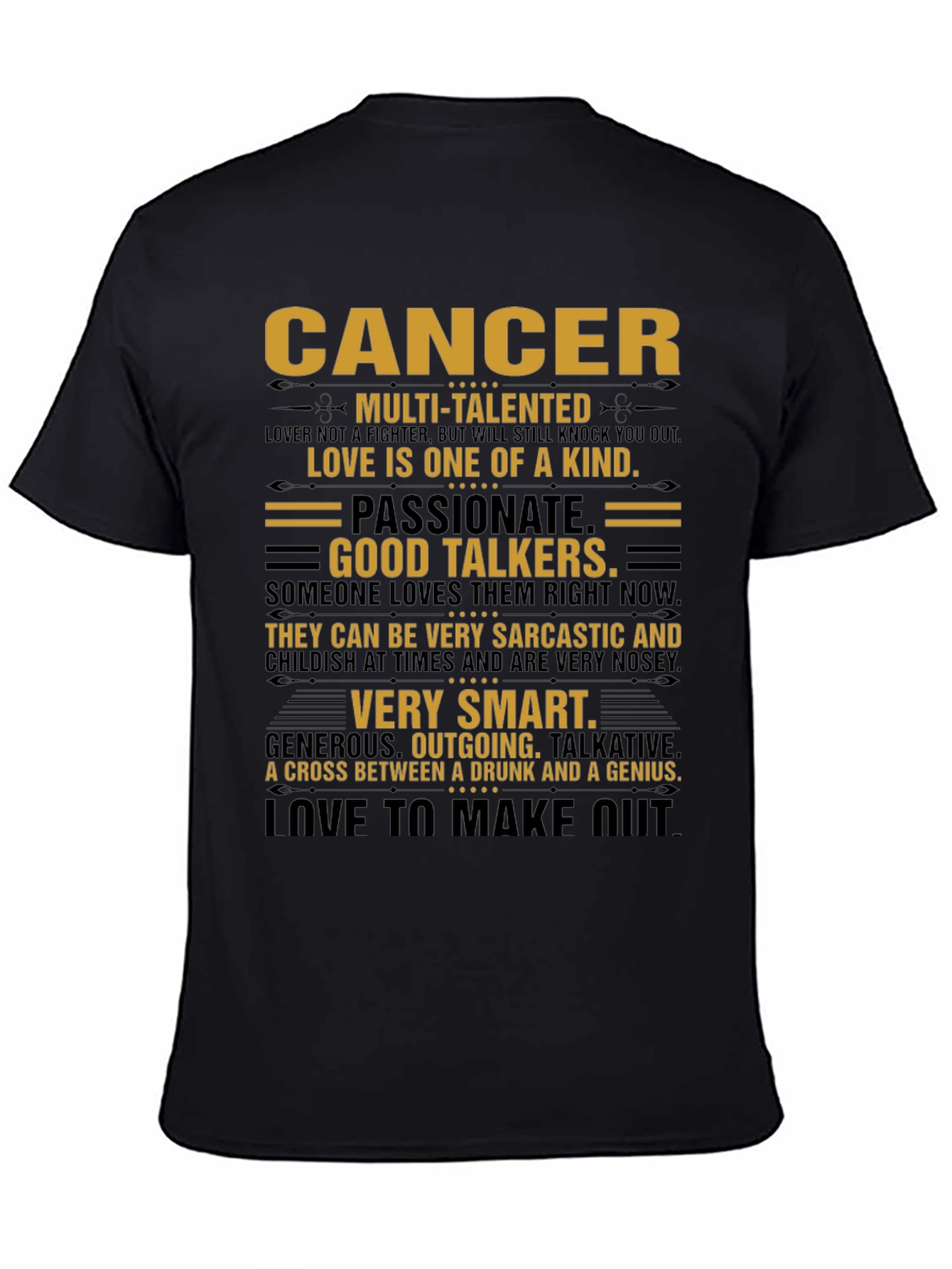 Cancer Zodiac Sign T-Shirt - Multi-Talented Passionate Smart