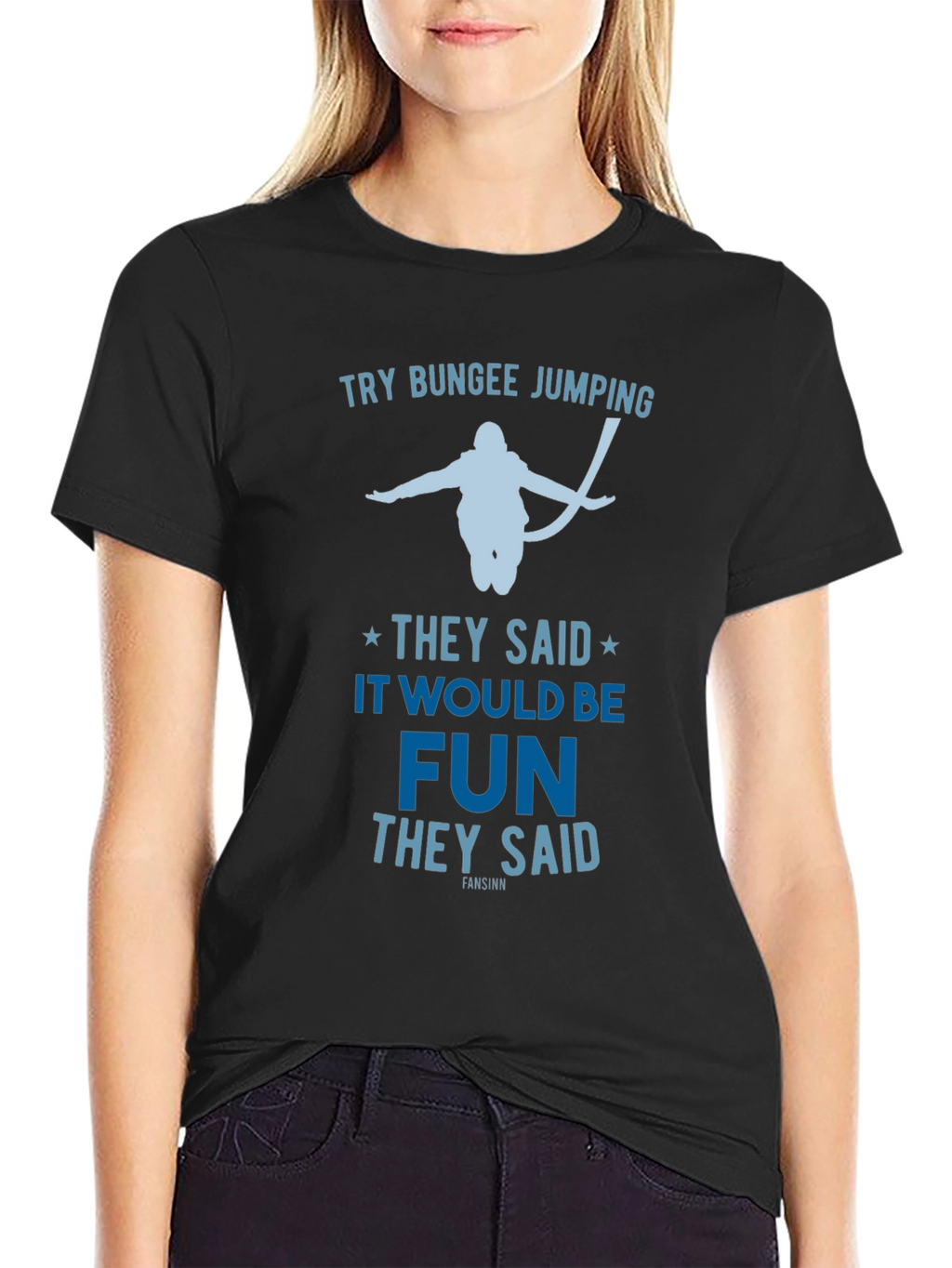 Try Bungee Jumping Graphic Tee - Fun Adventure Shirt