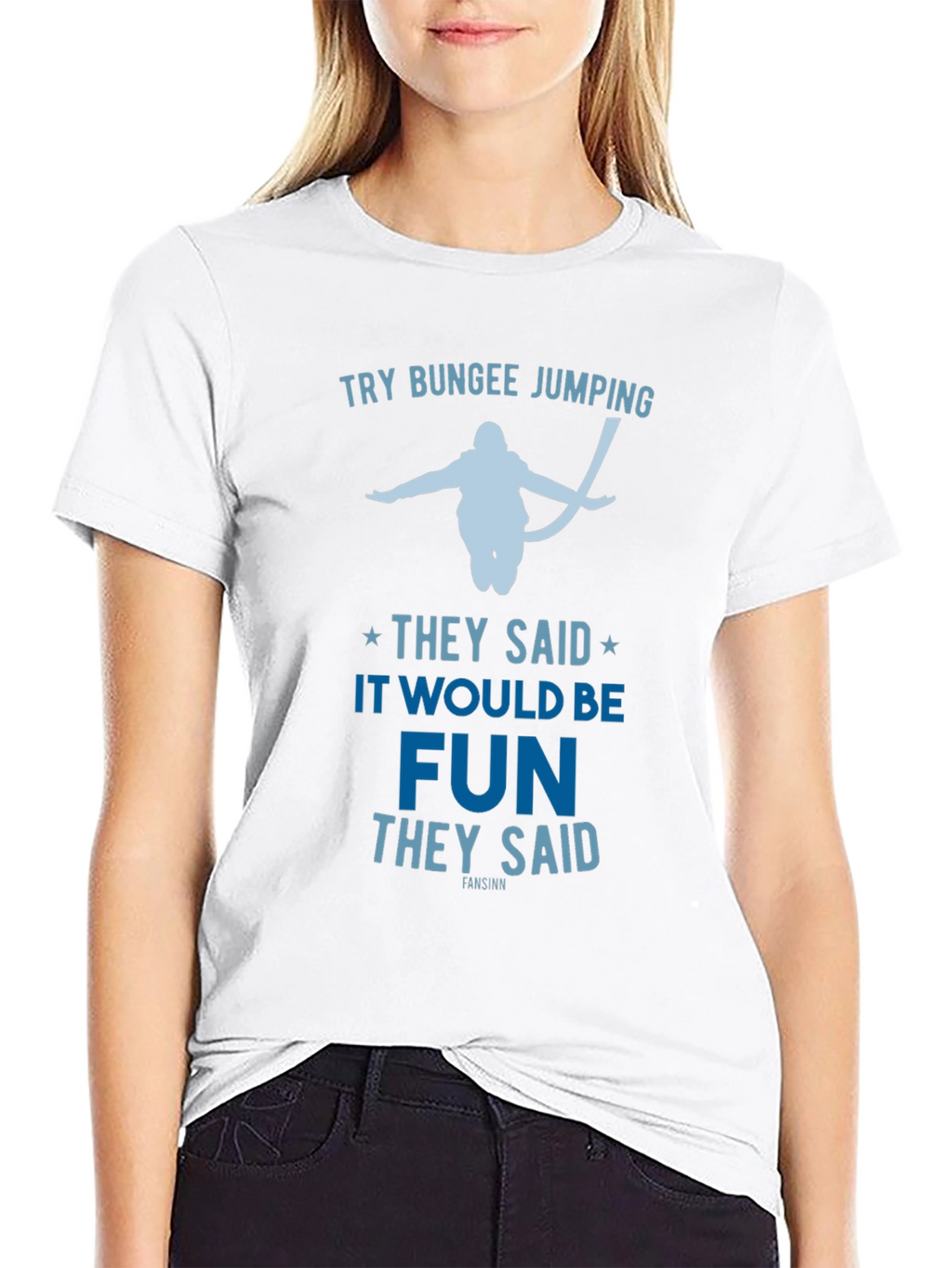 Try Bungee Jumping Graphic Tee - Fun Adventure Shirt