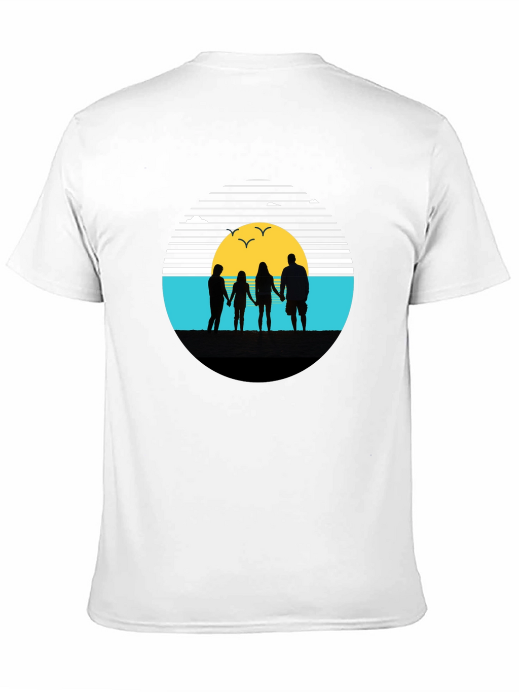 Sunset Family Silhouette Graphic T-Shirt