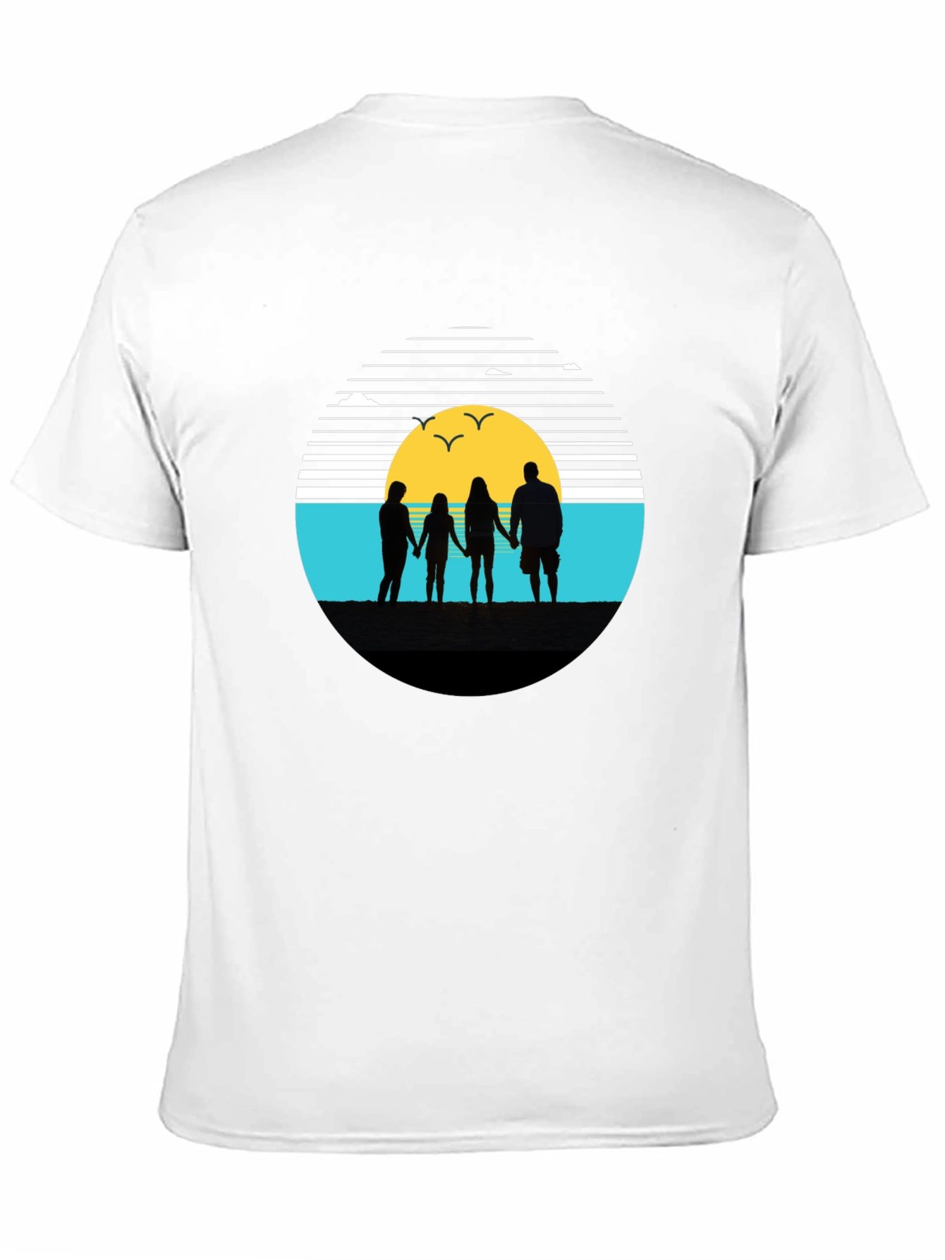 Sunset Family Silhouette Graphic T-Shirt