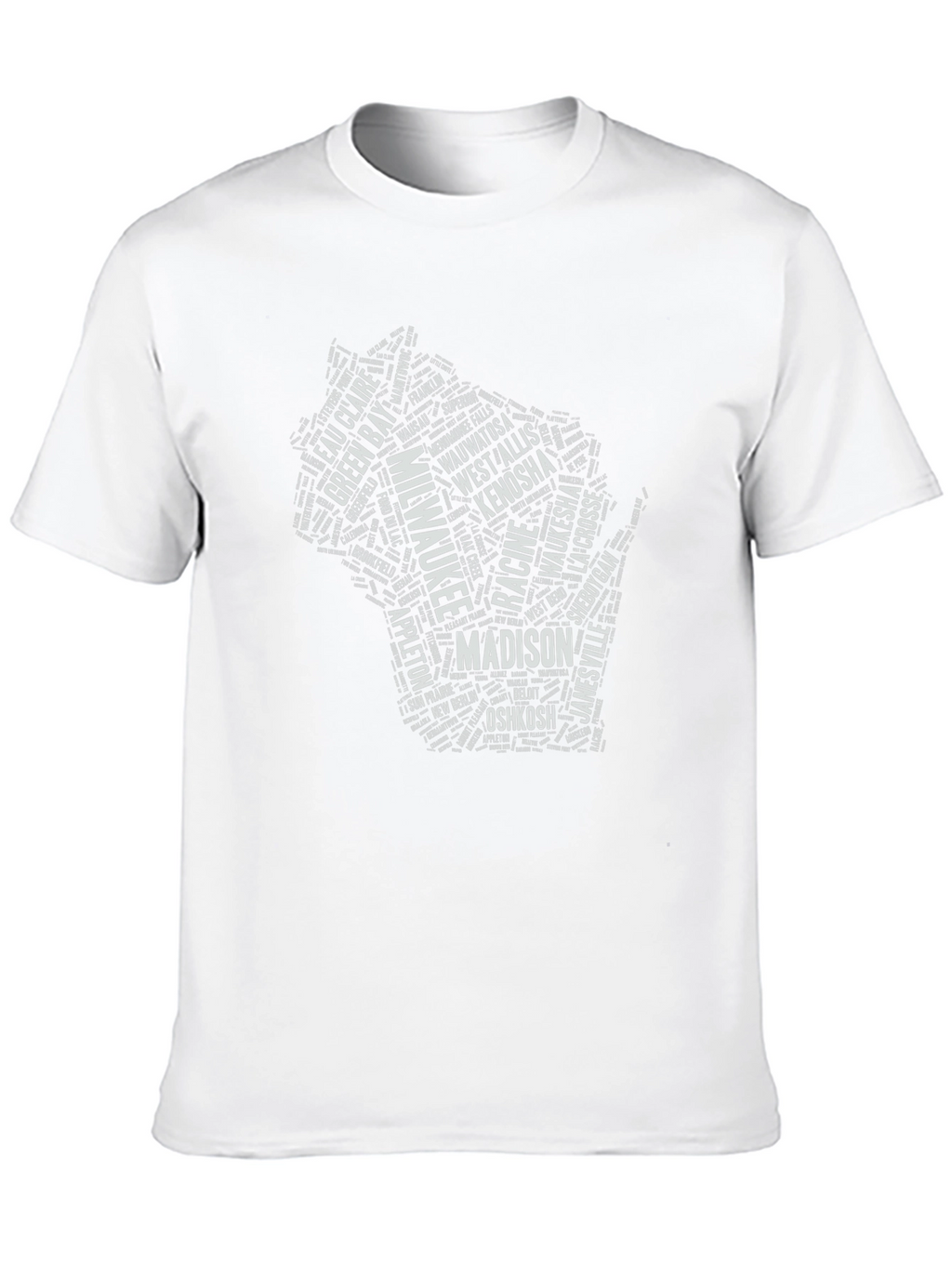 Wisconsin Cities Black T-Shirt