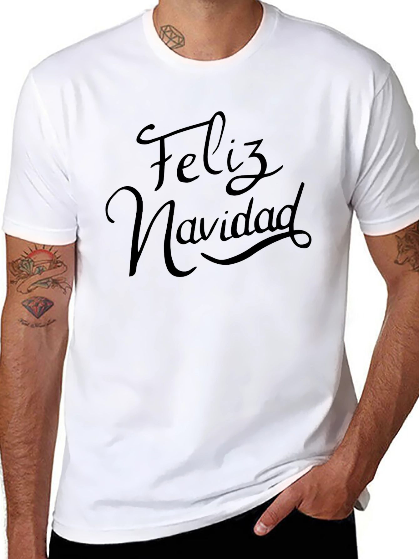 Feliz Navidad Black T-Shirt - Holiday Celebration Tee