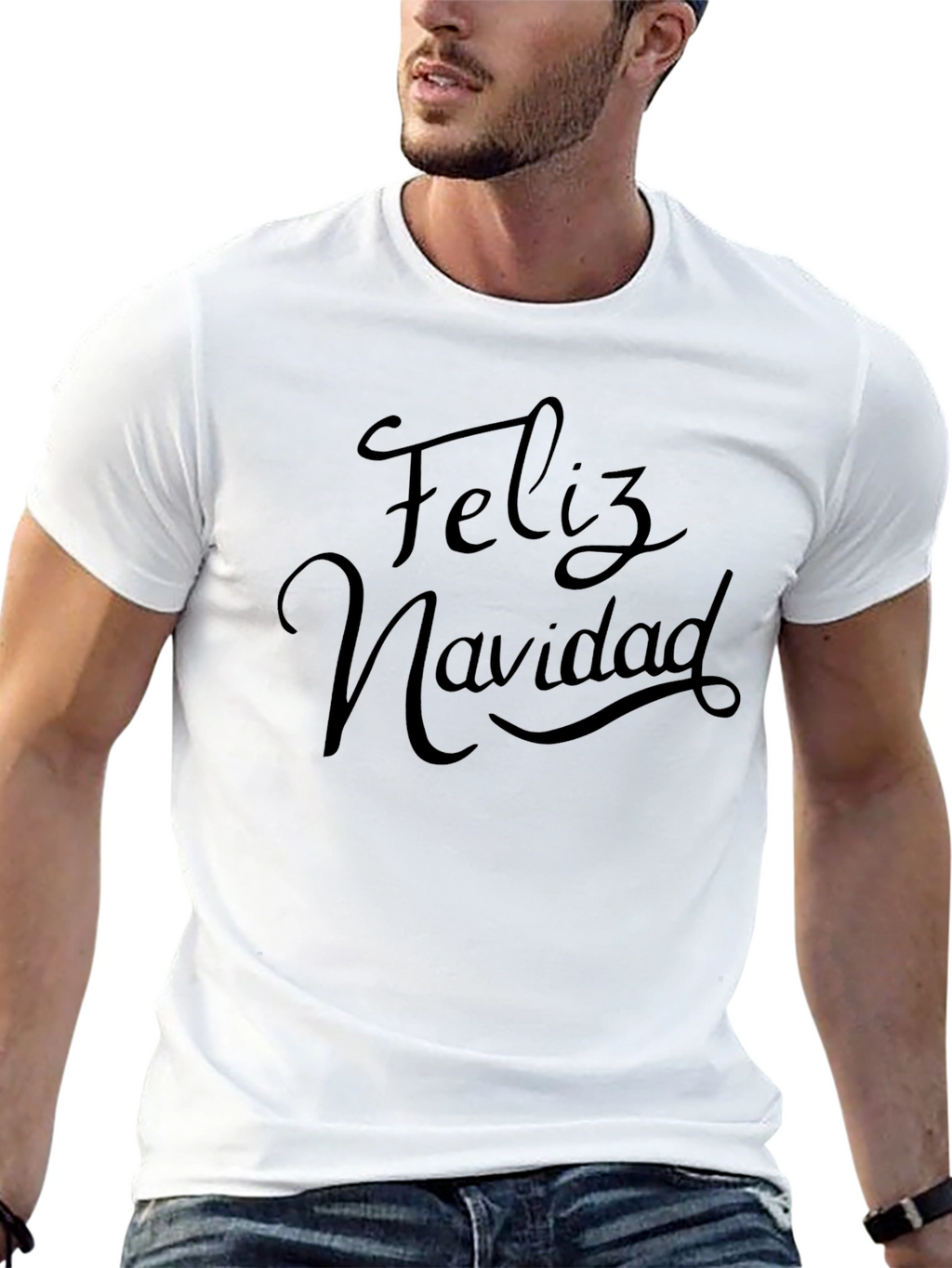 Feliz Navidad Black T-Shirt - Holiday Celebration Tee