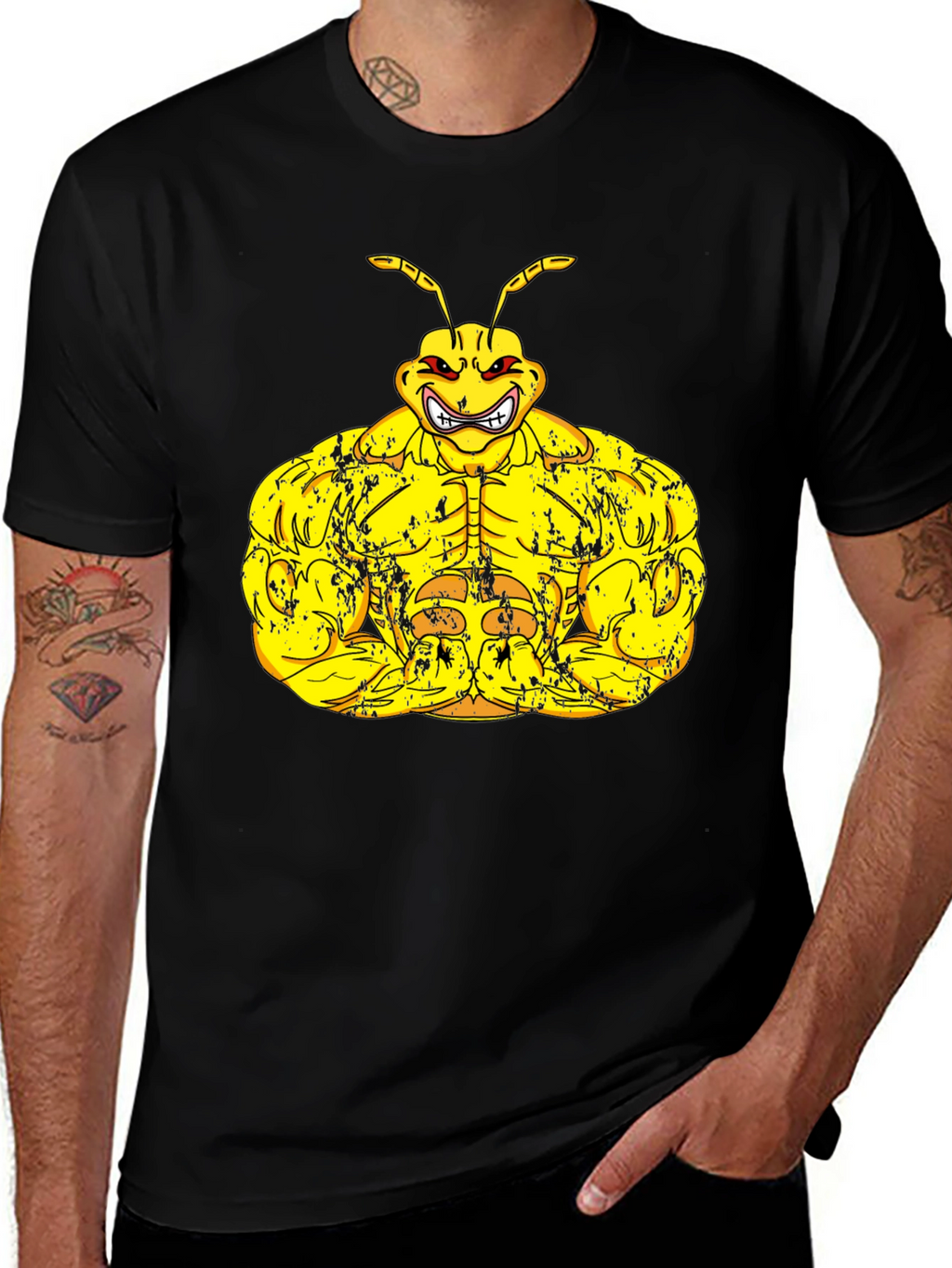 Muscle Ant Graphic Black T-Shirt
