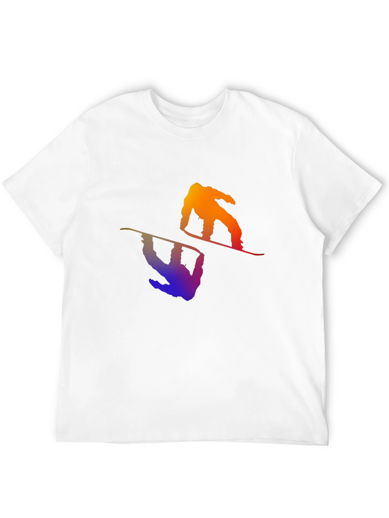 Gradient Snowboarder Graphic T-Shirt - Cool Sports Design