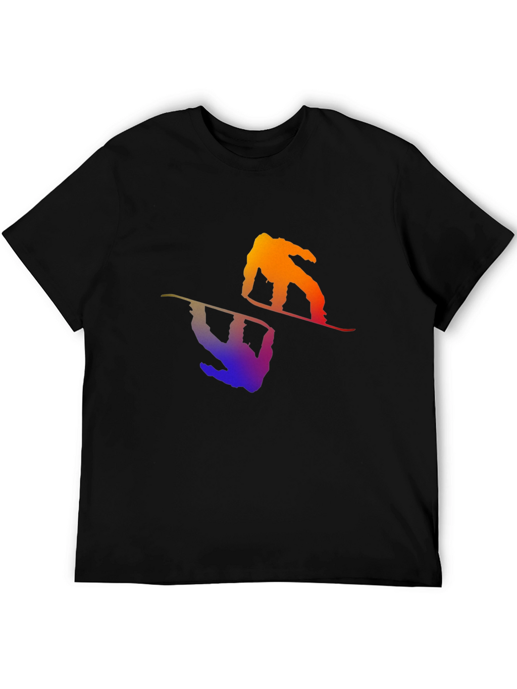 Gradient Snowboarder Graphic T-Shirt - Cool Sports Design