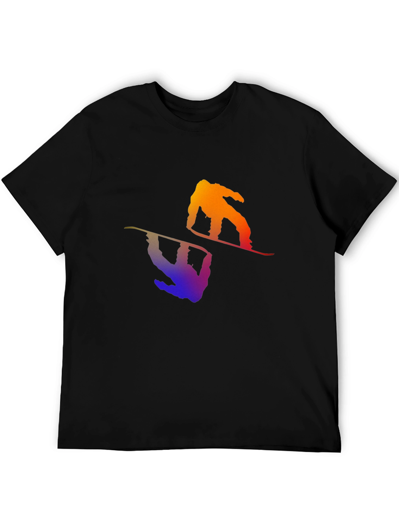 Gradient Snowboarder Graphic T-Shirt - Cool Sports Design