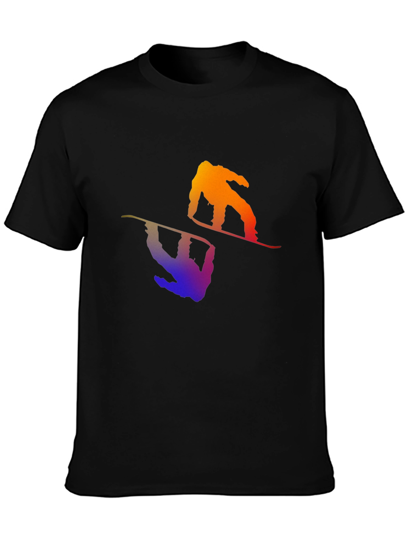 Gradient Snowboarder Graphic T-Shirt - Cool Sports Design