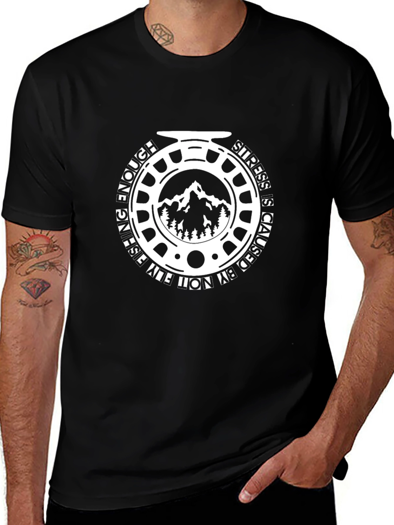 Fly Fishing Reel T-Shirt - No Stress