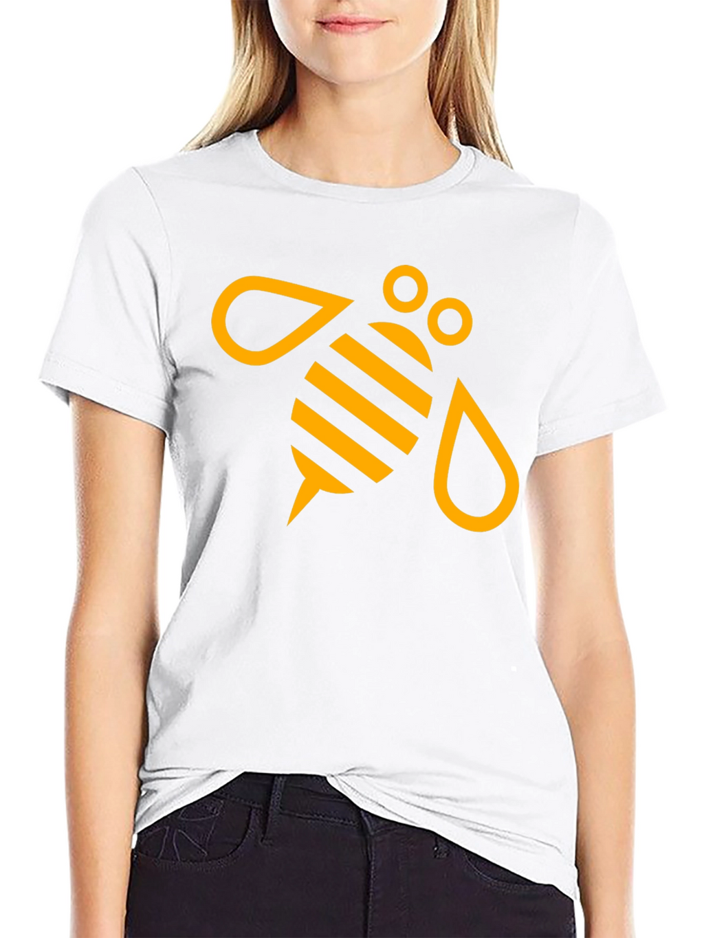Black T-Shirt with Graphic Bee Design