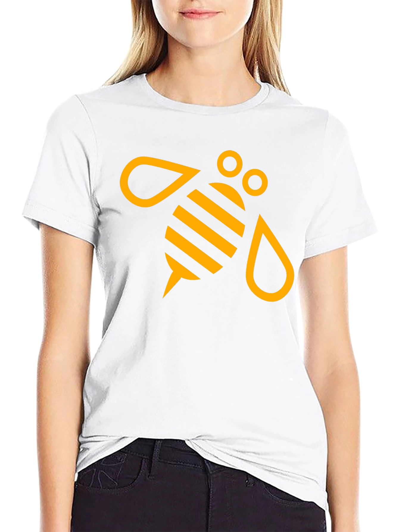 Black T-Shirt with Graphic Bee Design