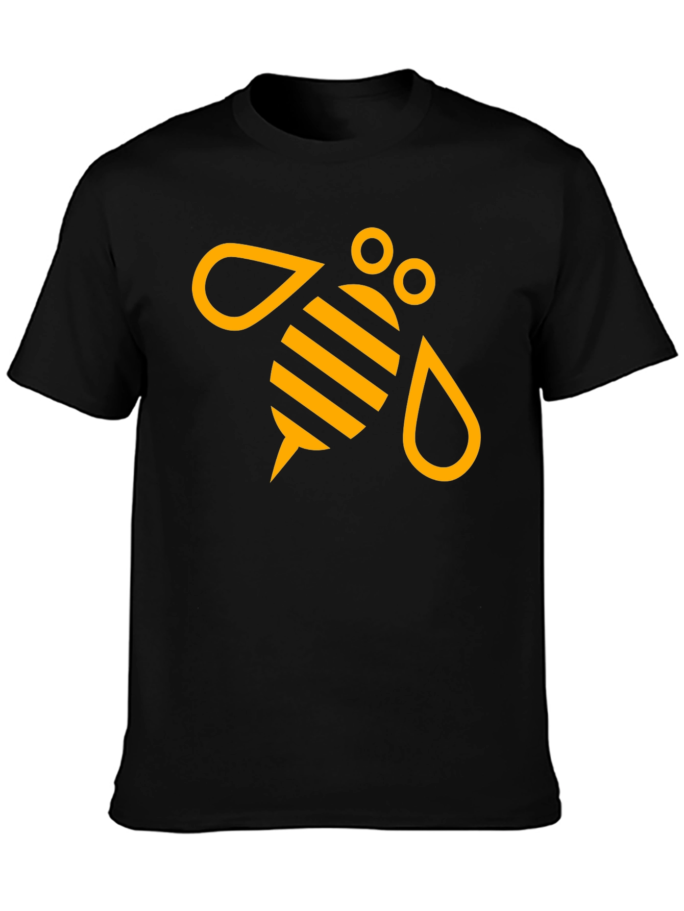 Black T-Shirt with Graphic Bee Design