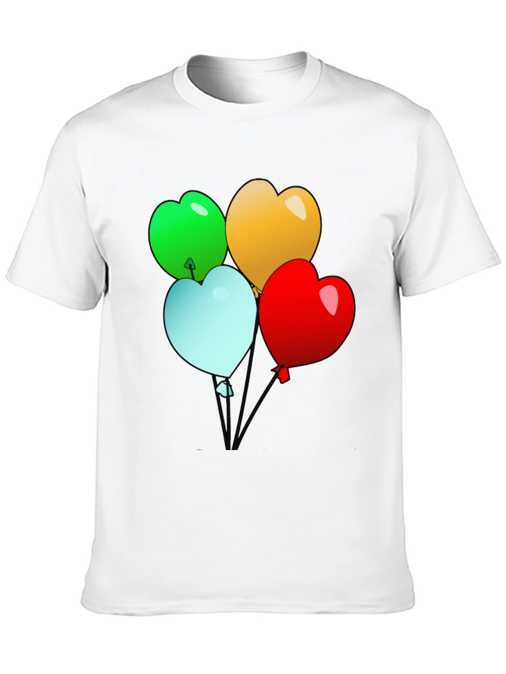 Heart Balloons Graphic Tee - Black Casual Shirt