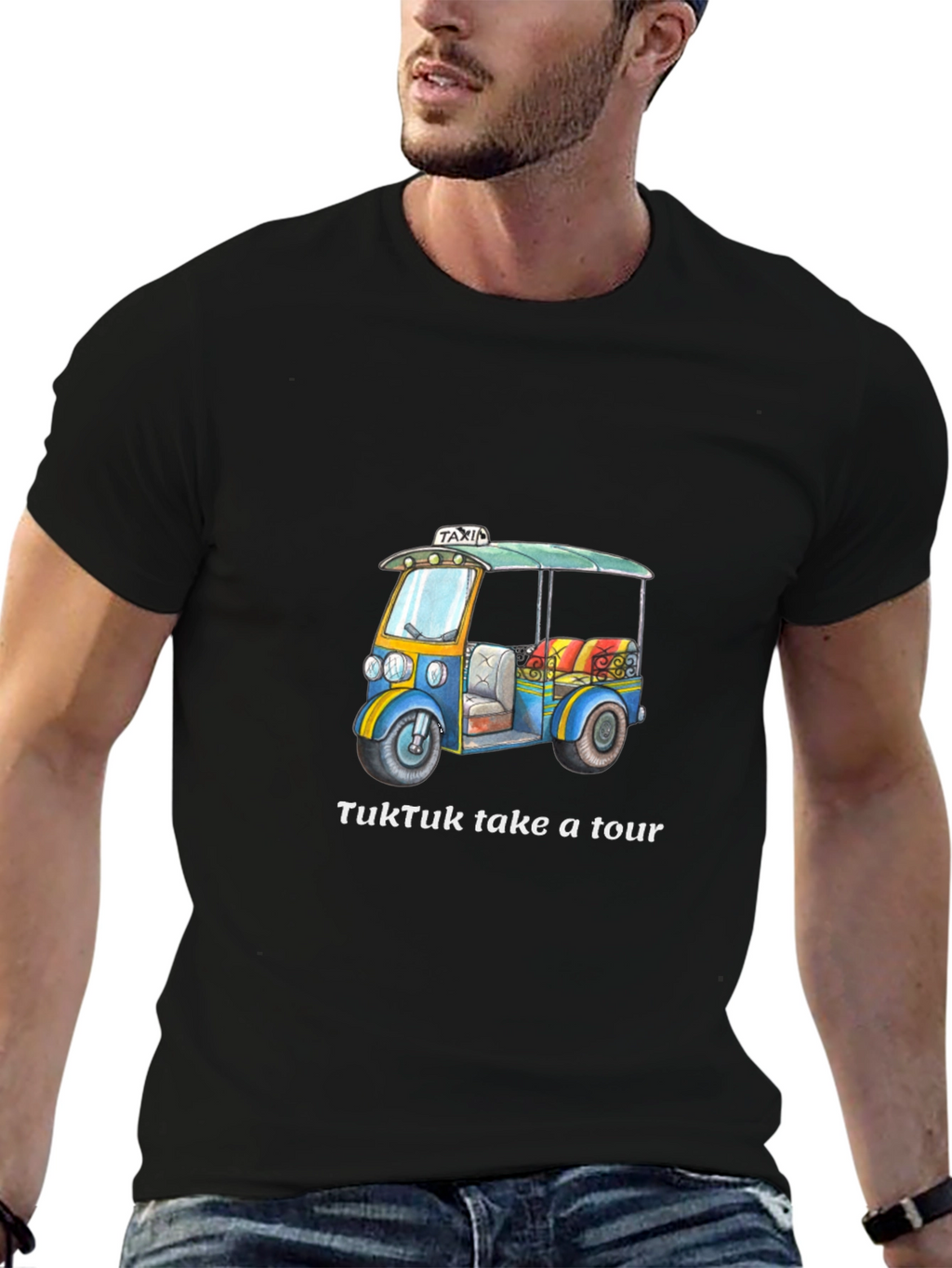 TukTuk Take a Tour Black T-Shirt