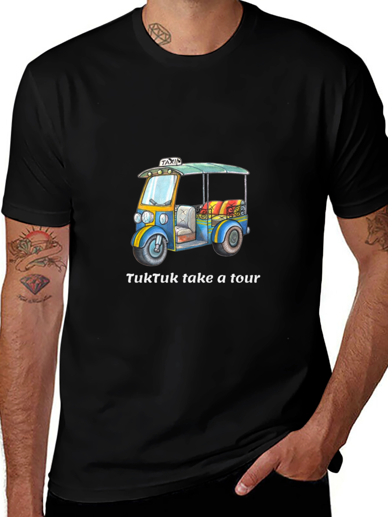 TukTuk Take a Tour Black T-Shirt