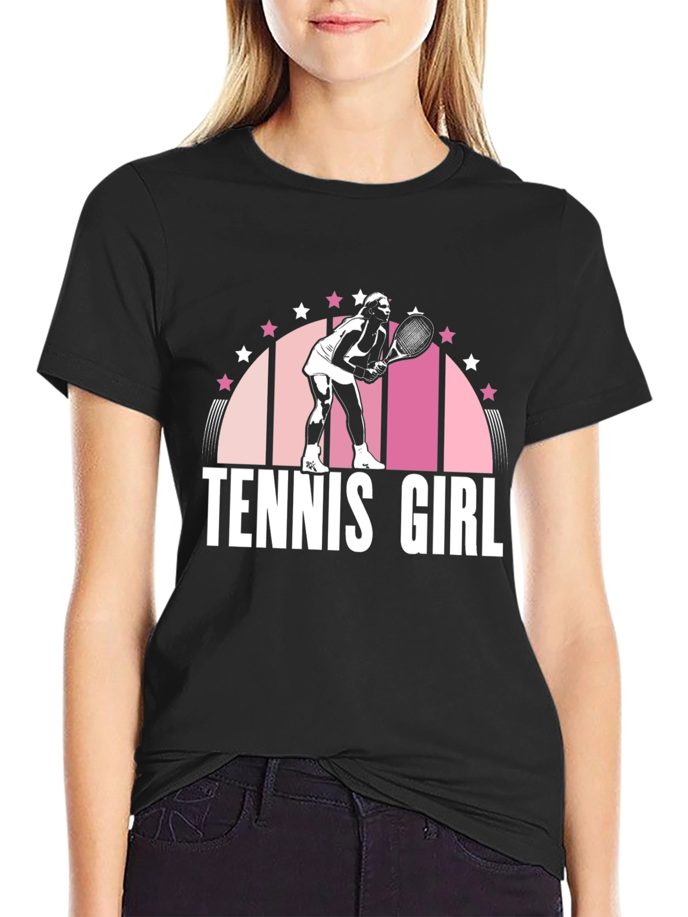 Tennis Girl Graphic Tee - Cool Sporty Design