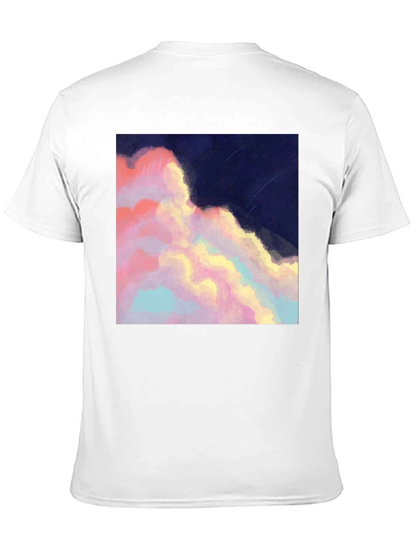 Artistic Cloudscape Graphic Tee - Stylish Black T-Shirt