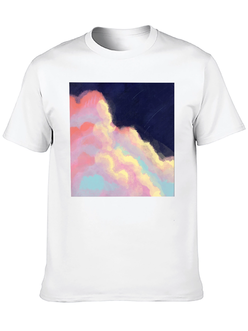 Artistic Cloudscape Graphic Tee - Stylish Black T-Shirt