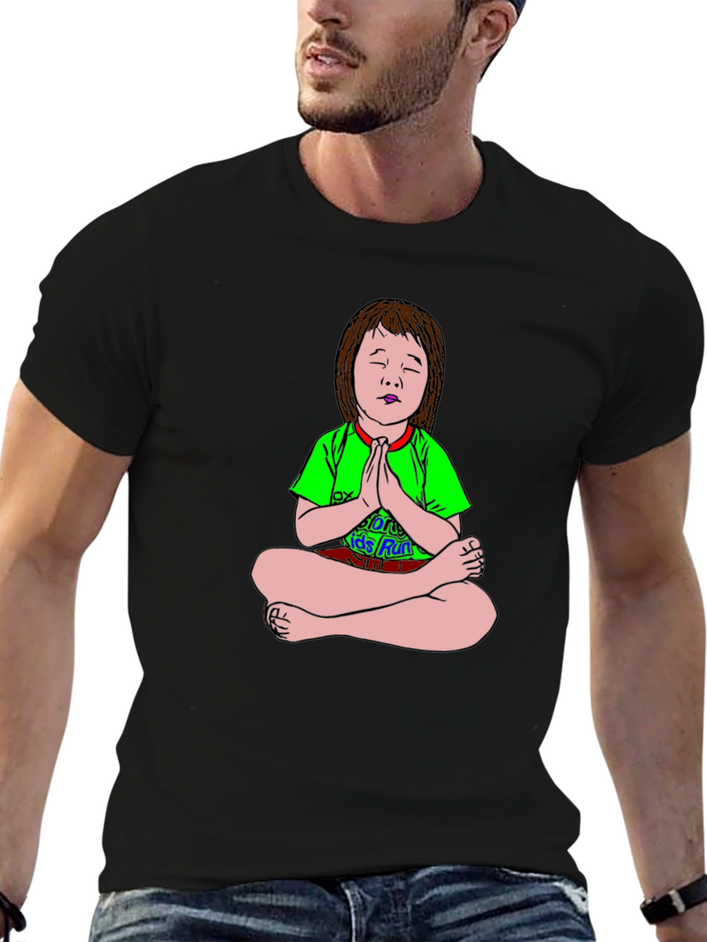 Meditating Cartoon Girl T-Shirt