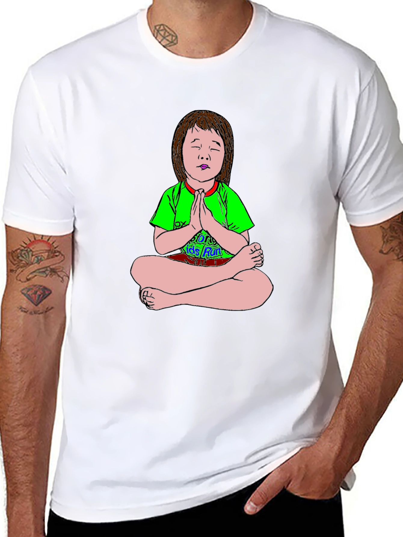Meditating Cartoon Girl T-Shirt