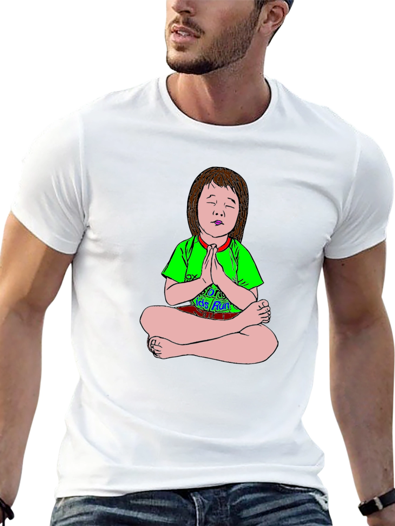 Meditating Cartoon Girl T-Shirt