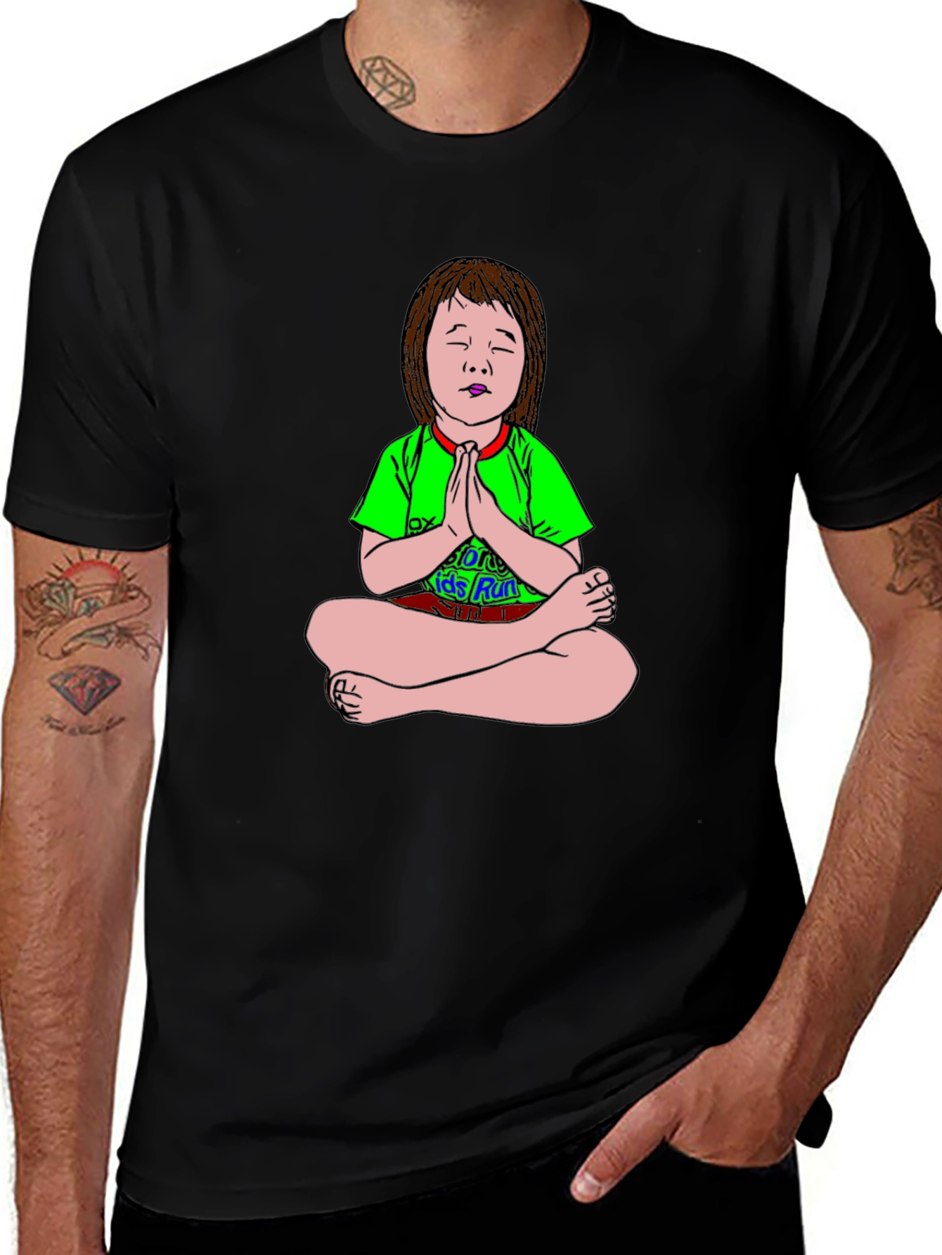 Meditating Cartoon Girl T-Shirt