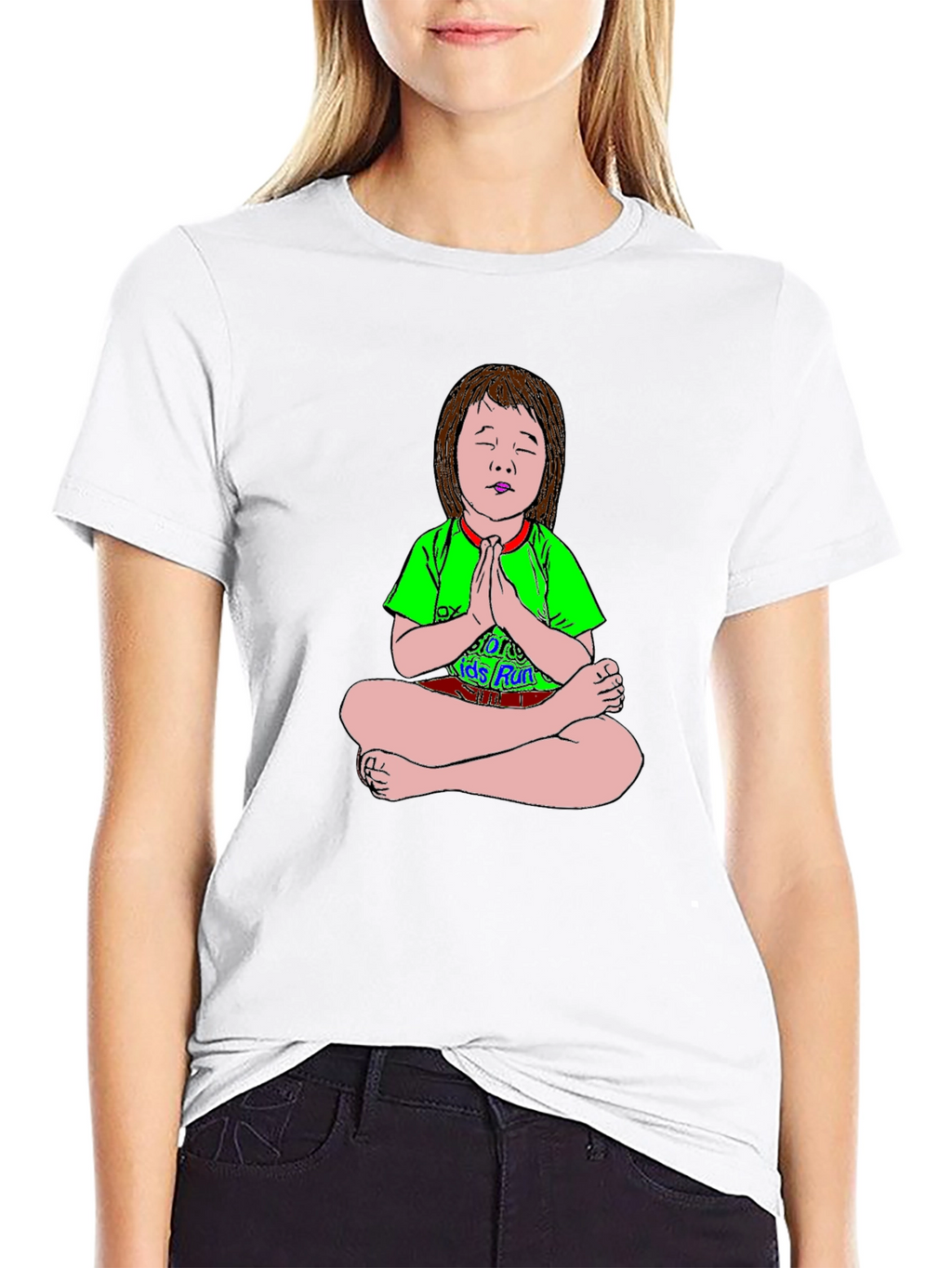 Meditating Cartoon Girl T-Shirt