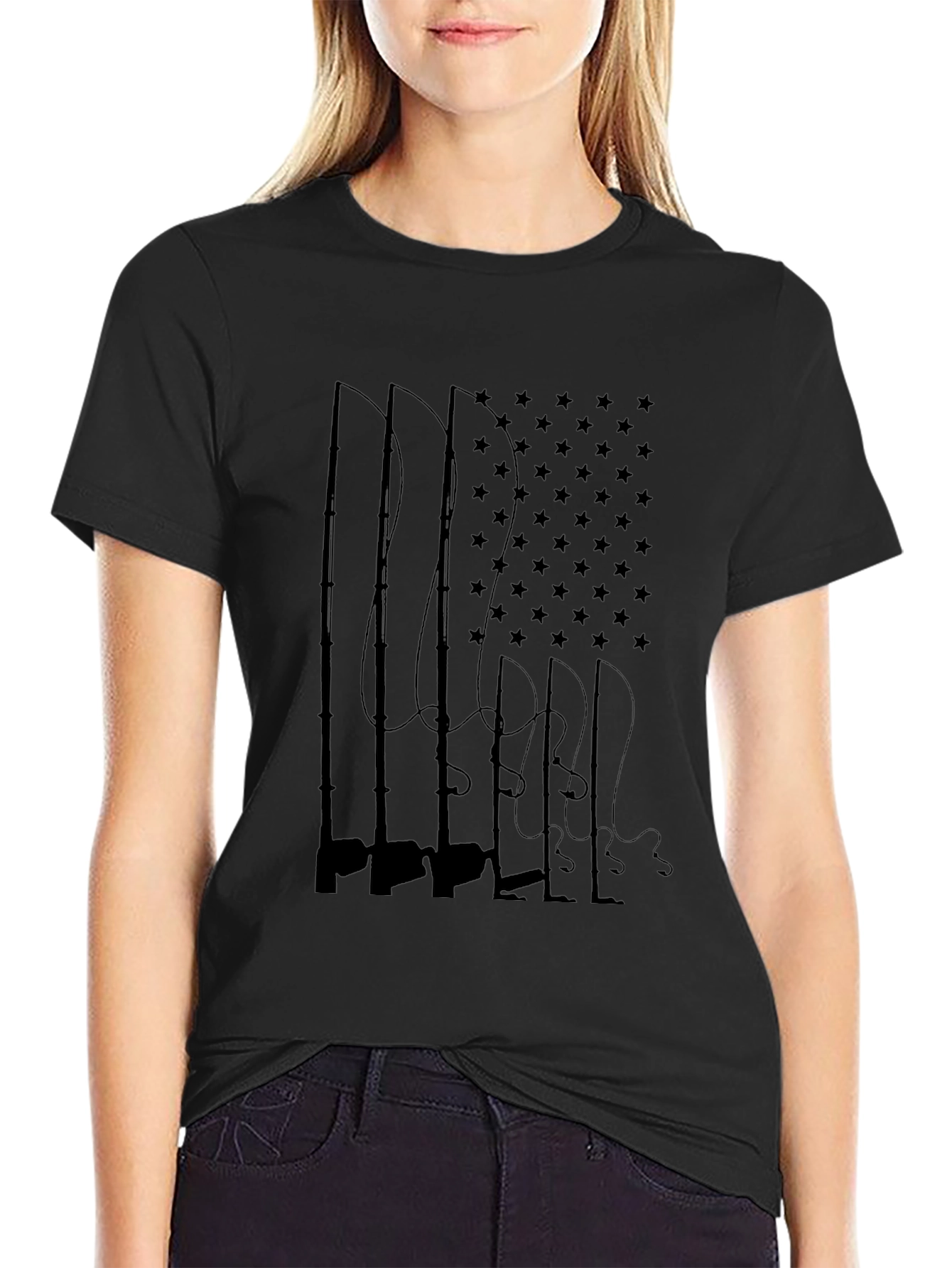 American Flag Fishing Rods T-Shirt