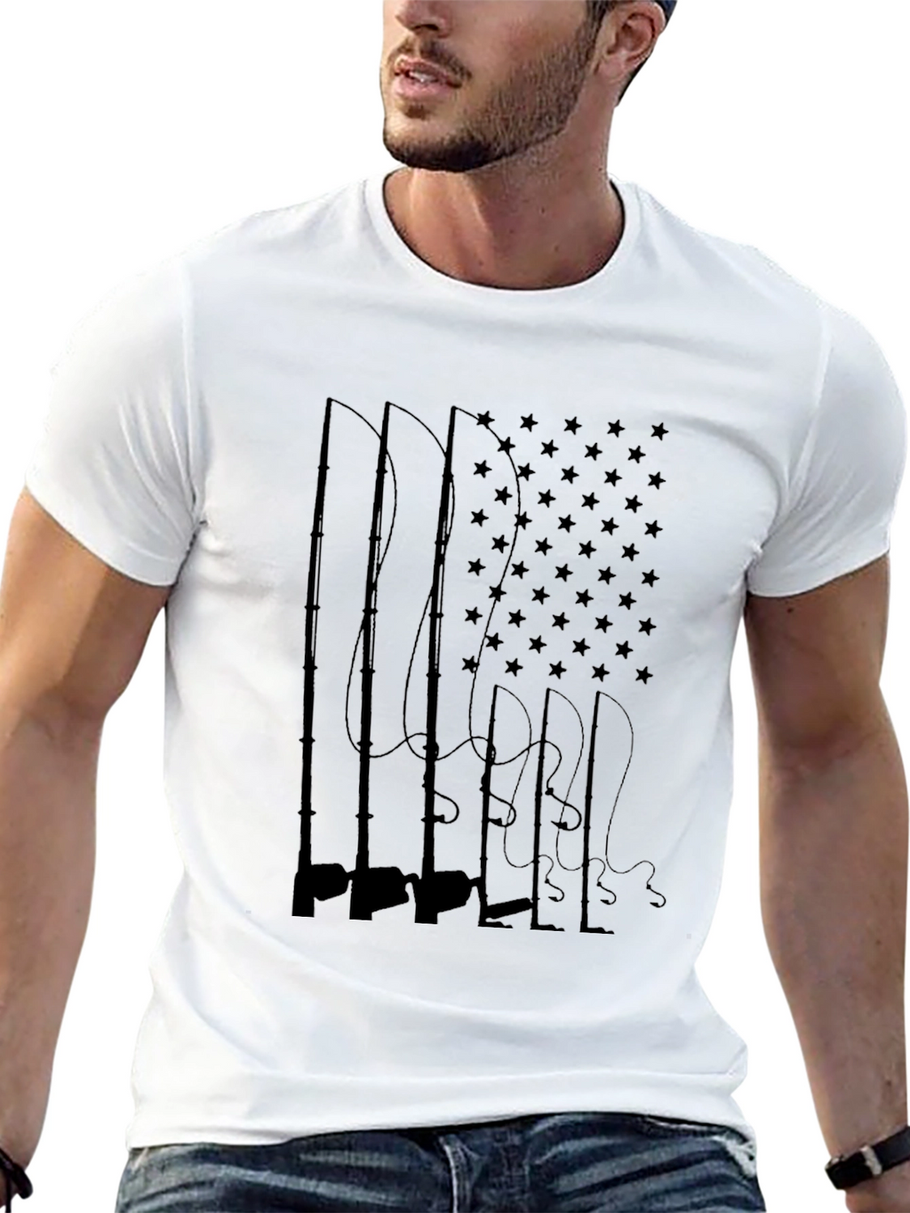 American Flag Fishing Rods T-Shirt