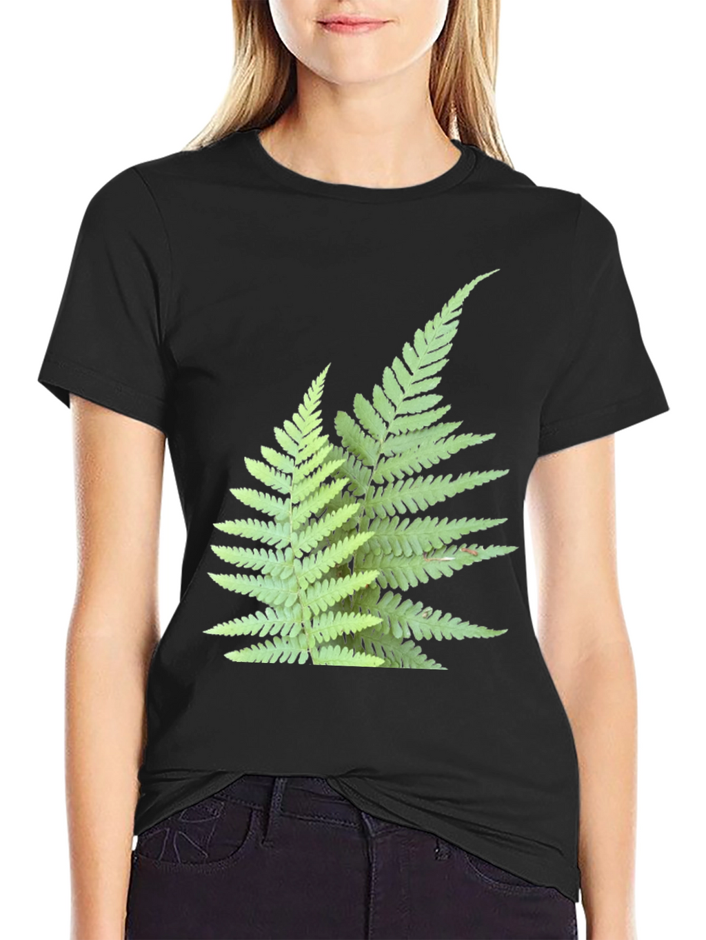 Fern Print Black T-Shirt