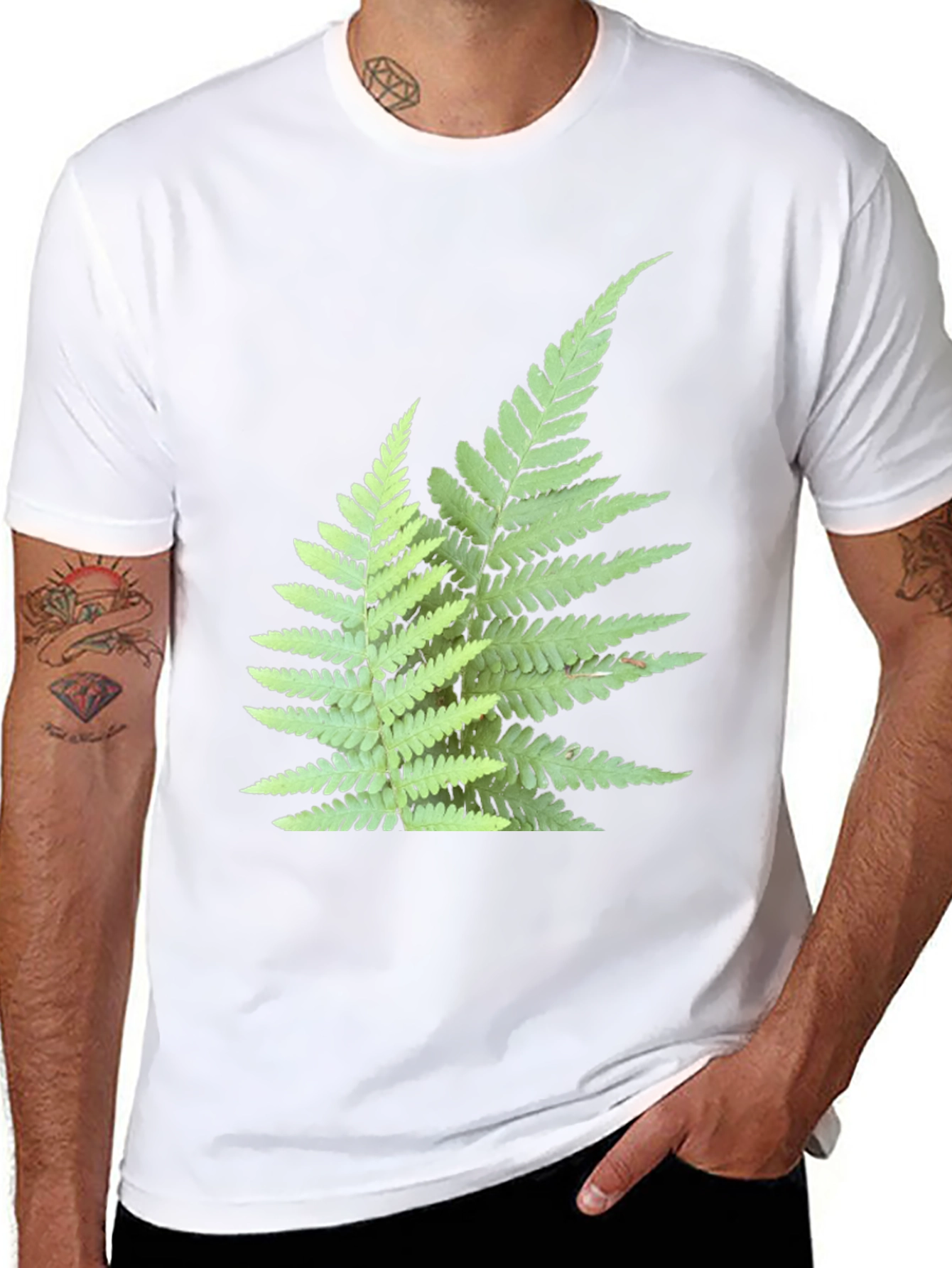 Fern Print Black T-Shirt