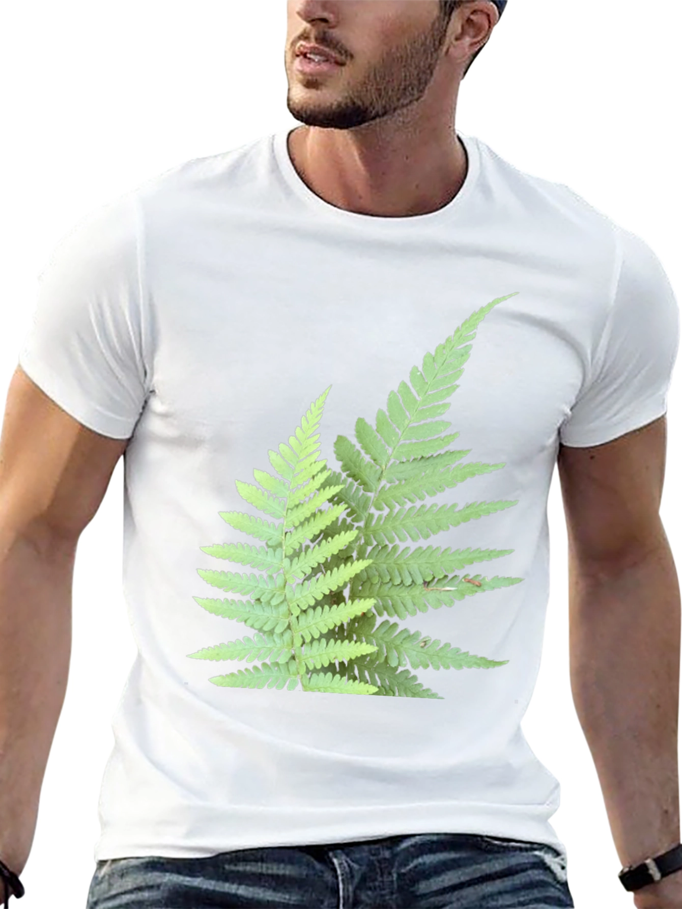 Fern Print Black T-Shirt
