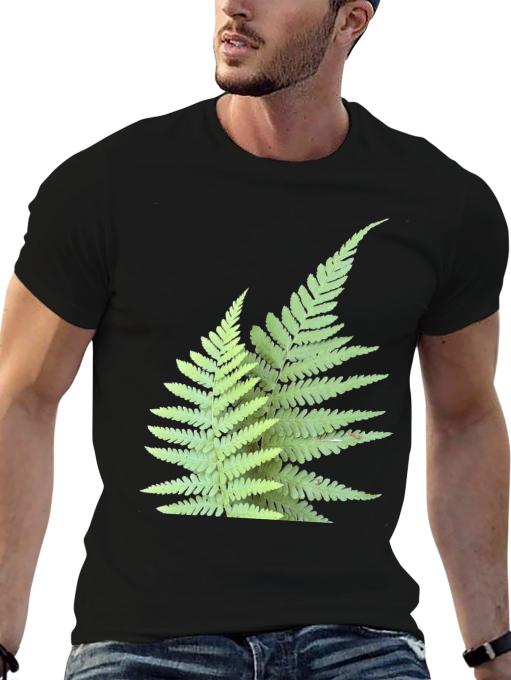 Fern Print Black T-Shirt
