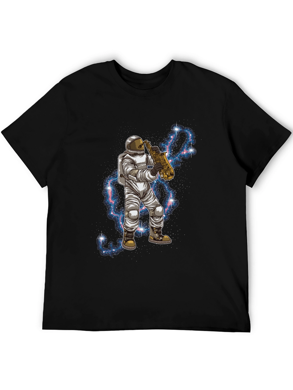 Astronaut Saxophone Black T-Shirt