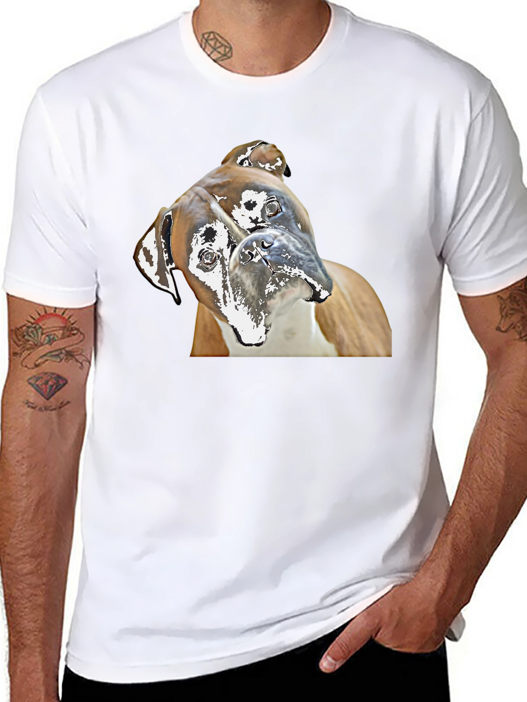 Boxer Dog Graphic Tee - Quirky Canine Print