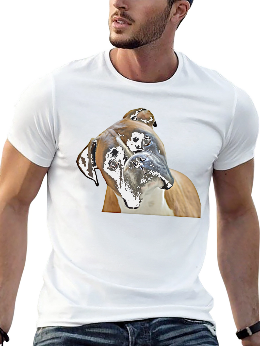 Boxer Dog Graphic Tee - Quirky Canine Print