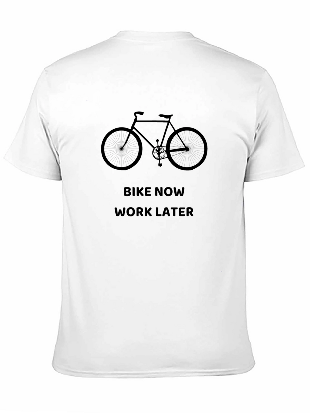 Bike Now Work Later Black T-Shirt