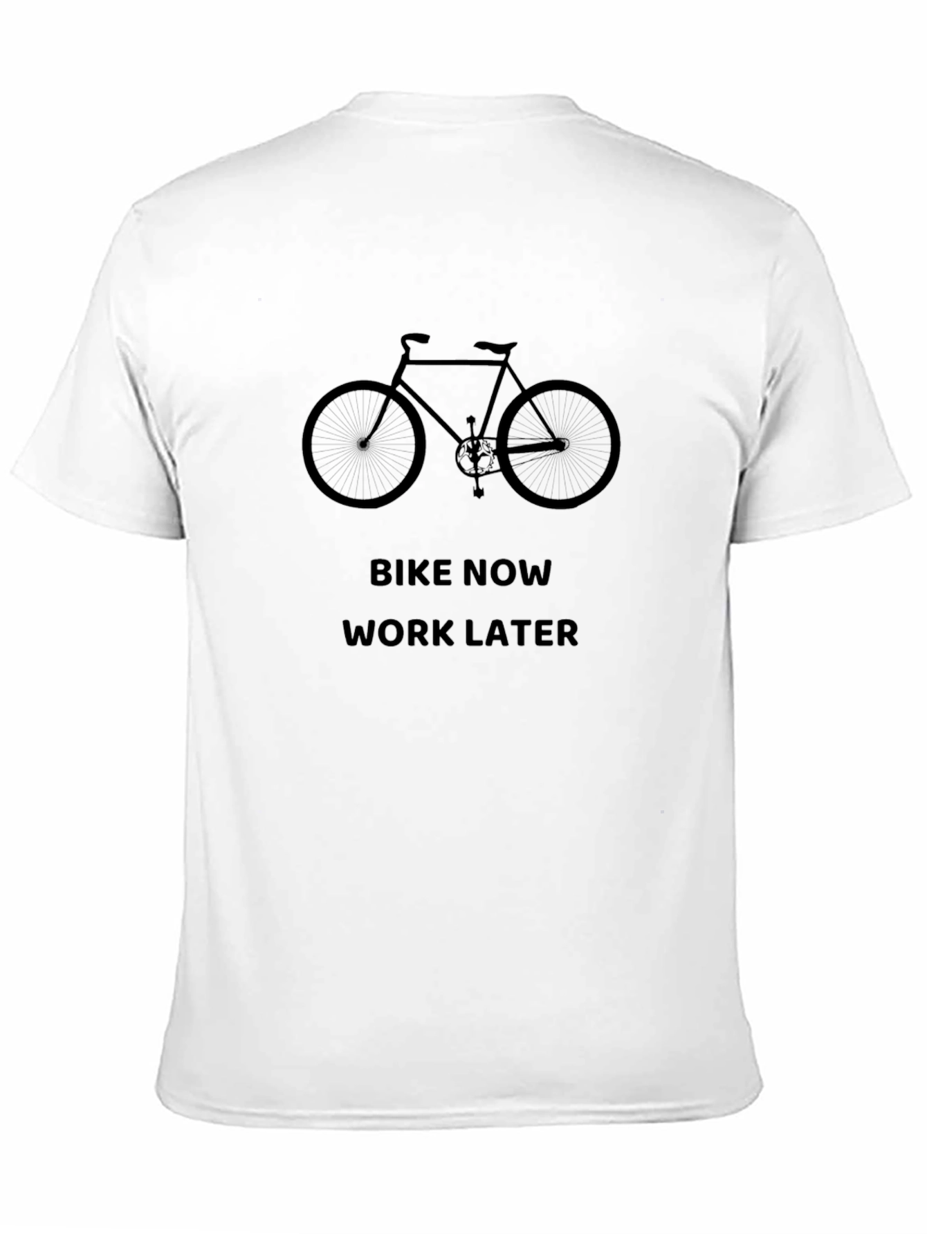 Bike Now Work Later Black T-Shirt