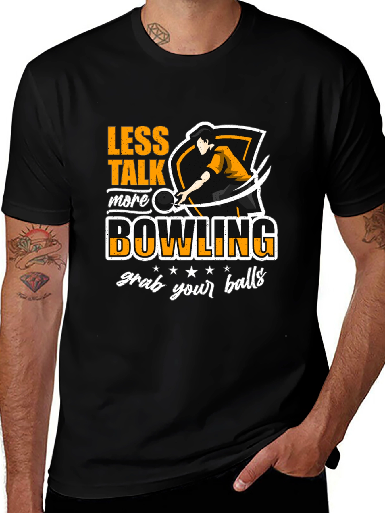Less Talk More Bowling Graphic T-Shirt