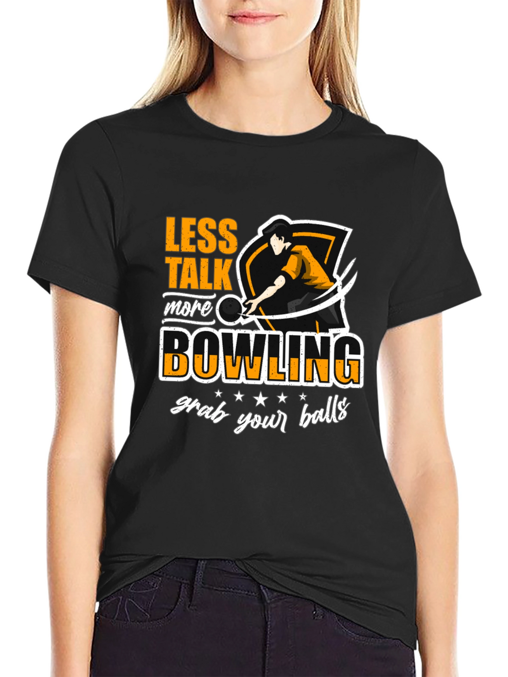 Less Talk More Bowling Graphic T-Shirt