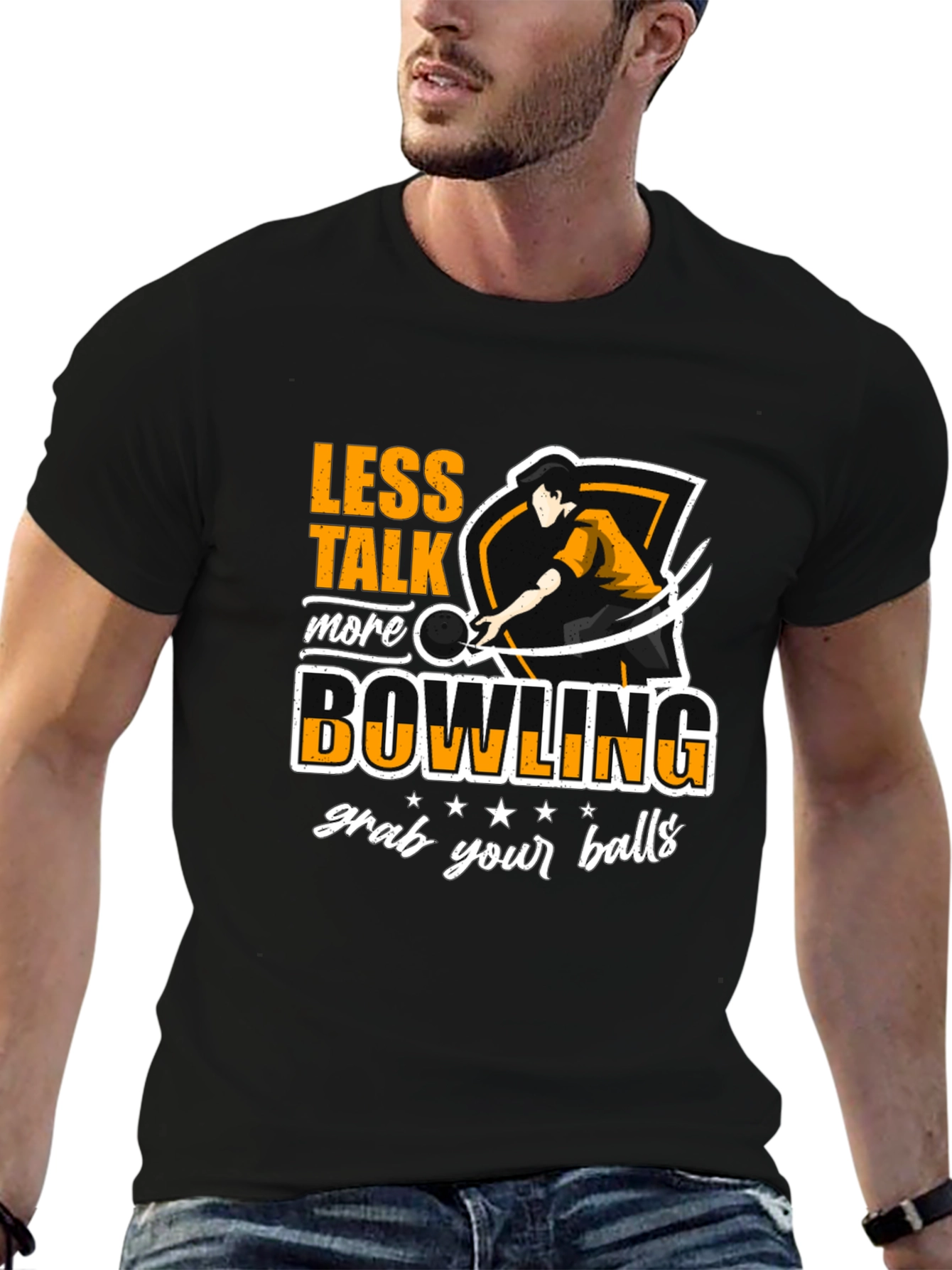 Less Talk More Bowling Graphic T-Shirt