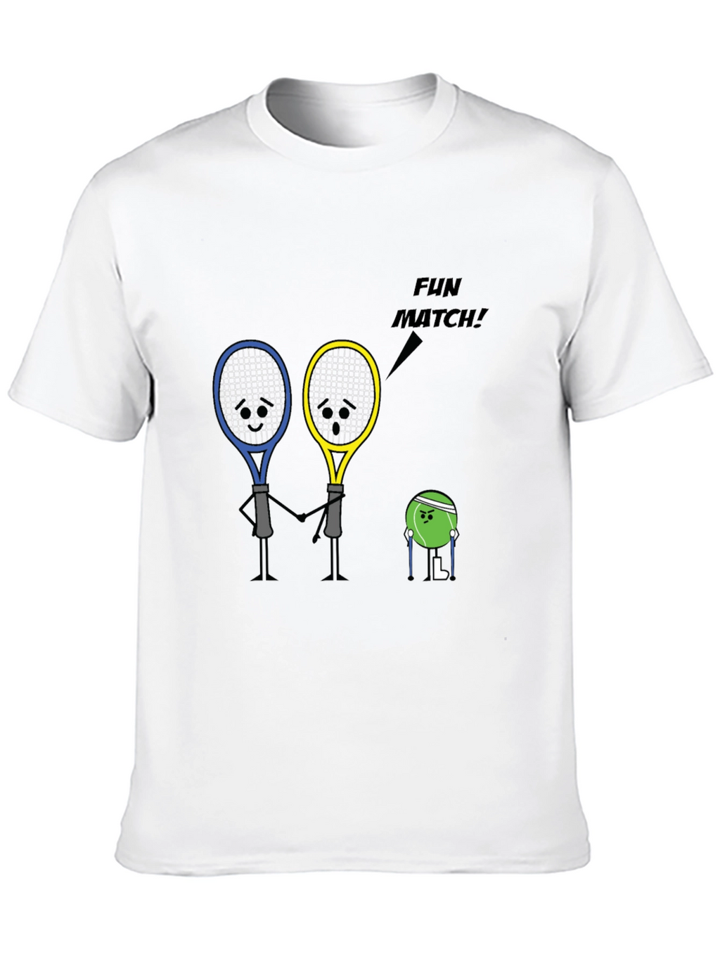 Tennis Racket Fun Match Graphic T-Shirt
