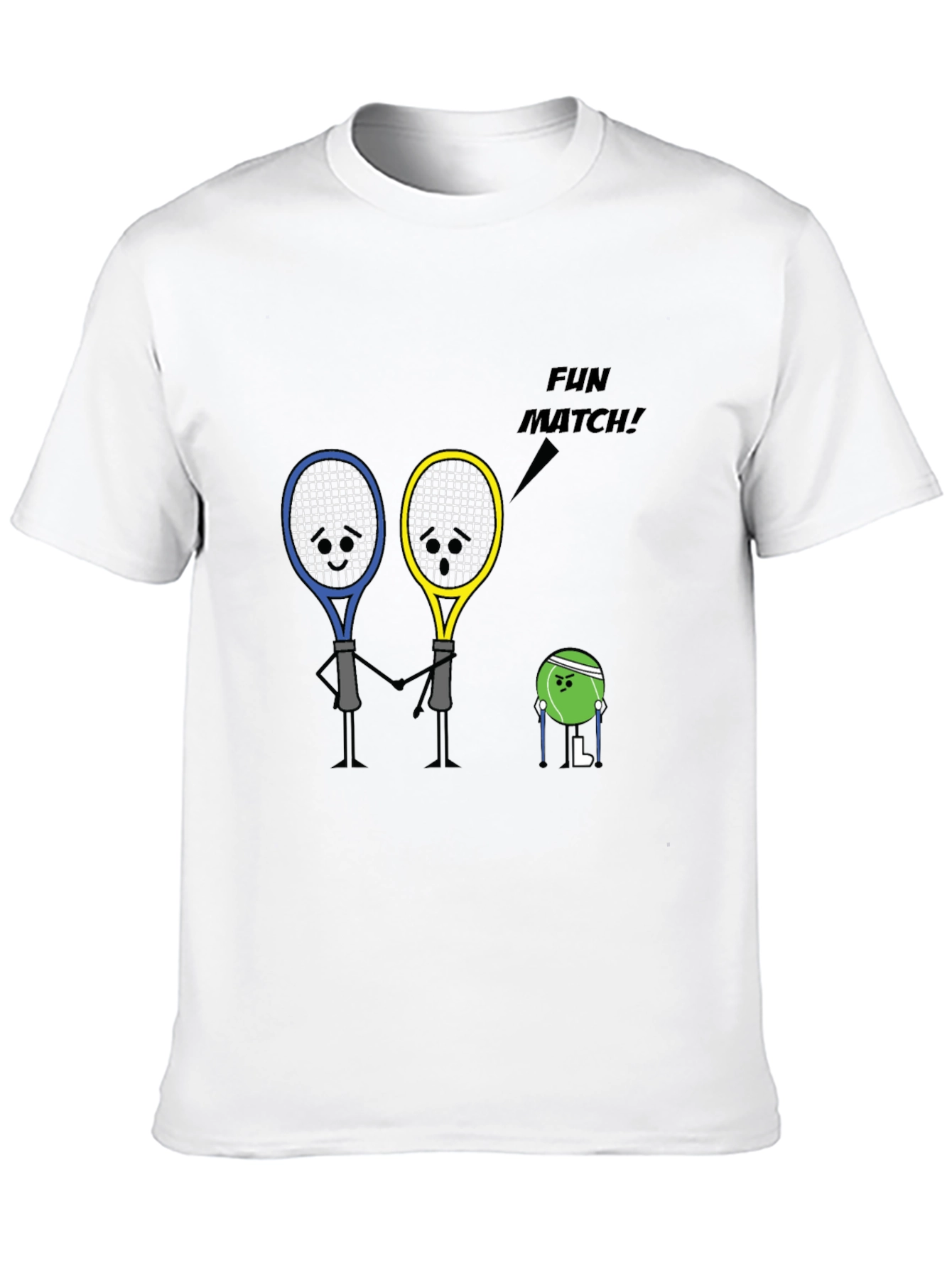 Tennis Racket Fun Match Graphic T-Shirt