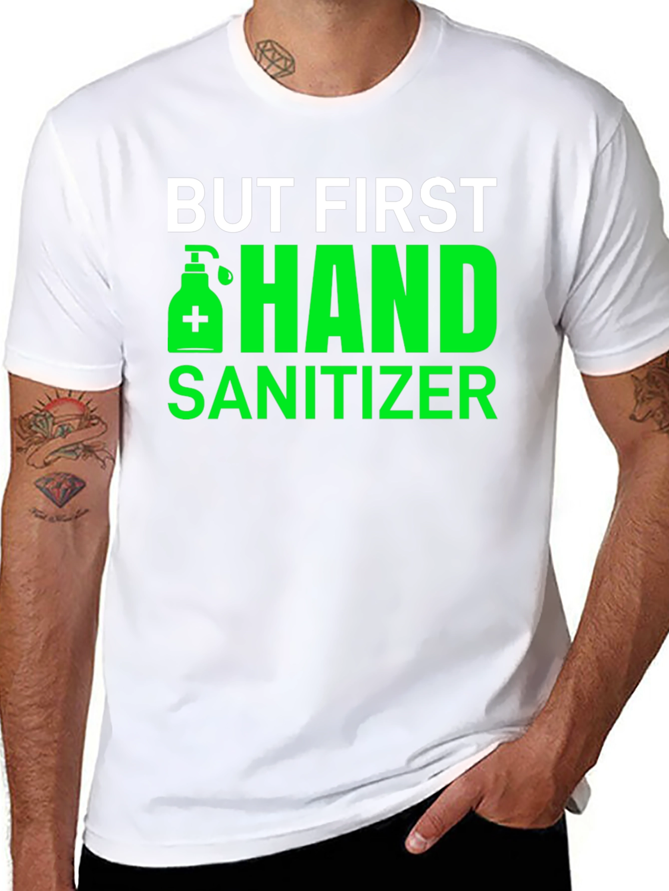 But First Hand Sanitizer Black Tee