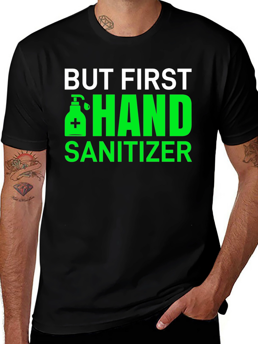 But First Hand Sanitizer Black Tee
