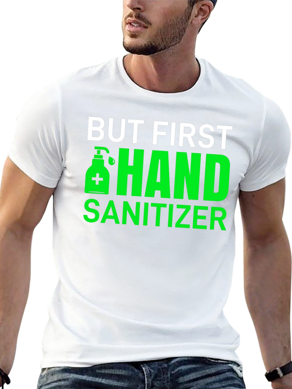 But First Hand Sanitizer Black Tee